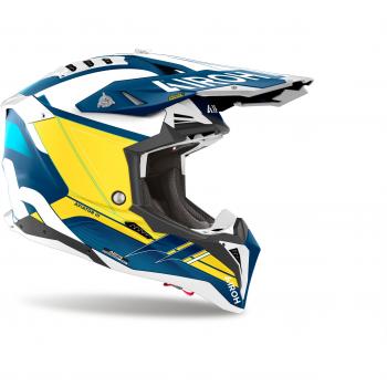Airoh Aviator 3 Saber Blu Opaco Casco Moto Cross 2XL
