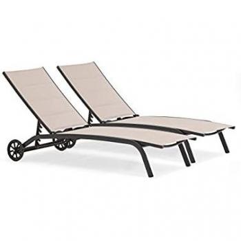 Bains de soleil rectangulaires taupe 190 x 70 x 83 cm