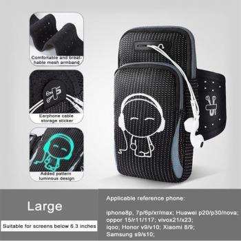 IPhone and Samsung Sports Armband with AirPod Bag for 11 Pro Max, X, XR, 6, 7, 8 Plus, Note 10, S10, S9, P30