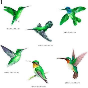 SkyGuard Hummingbird Window Stickers – 6 Count, Non‑Sticky Protection