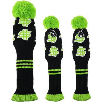 3pcs PomPom Golf Club Head Cover Protector Set