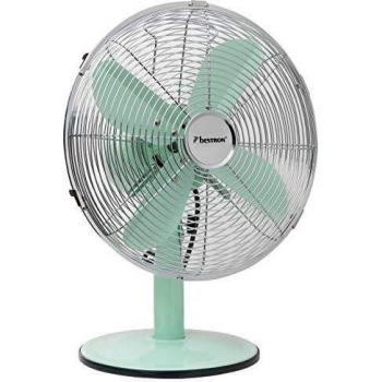 Bestron Tischventilator Retro, schwenkbar, 35 Watt, 43 cm hoch, Ø 35 cm, grün