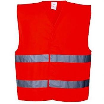 Gilet Rosso LXL Portwest con doppie cinture e bretella ad alta visibilità