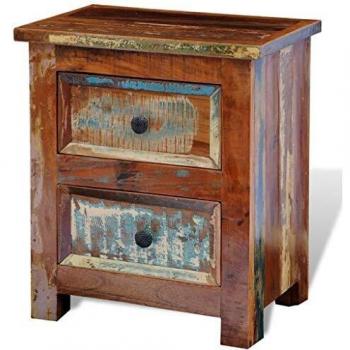 VidaXL Mesa de Noche de Madera Maciza Reciclada