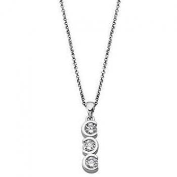 Collar Lotus Silver Mujer Plata 1ra Ley Circonitas Swarovski Colgante 3 Piedras