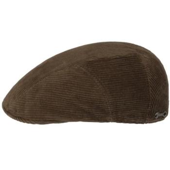 Stetson Curson Cord Driver Flat Cap – Dark Brown, 54-55 cm Size Small