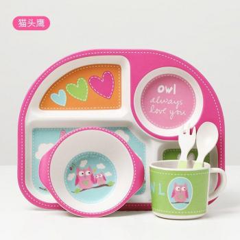 Set de plats en bambou pour enfants 5 pièces