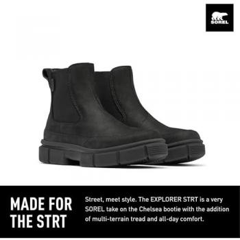 Sorel Women's Explorer STRT Black Leather Boots