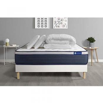 Matelas ACTIMEMO Max 140x190 cm + Sommier + 2 Oreillers + Couette