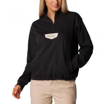 Columbia Damen Sweatshirt Lodge 1/4 Zip Schwarz Relaxed Fit