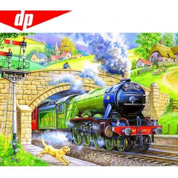 Pittura con Diamanti Paesaggio Trenino 20X30