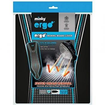Minky Ergo Extra Thick Elasticated Ironing Board Cover, Black, 122 x 38cm
