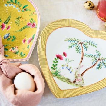 Coffret 2 assiettes en cœur La Majorelle Jaune