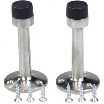 Wall-Mounted Stainless Steel Door Stopper 75mm (2 Pcs)
