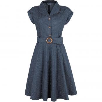 Spot Perfection Fit & Flare Dress – Banned Retro, Mittellang, Navy, Damen, XS