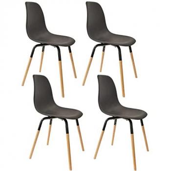 Chaises Phenix Noir (Polypropylène + Métal) – Pack 4
