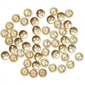 50Pcs Mini Metal Buttons for Doll Clothing and Scrapbooking