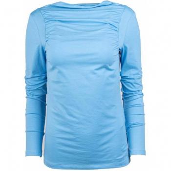 T-shirt donna VILA, cotone elasticizzato, maniche lunghe, S, blu