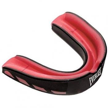 Everlast Evershield Adult Single Mouth Guard – Unisex, Schwarz/Rot, Standardgröße (Deutsch)