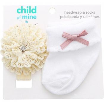 2er Set Nette Mädchen Baumwoll Baby Socken + Blumen Schleifen Stirnband Prinzessin Spitze Neugeborene Socken