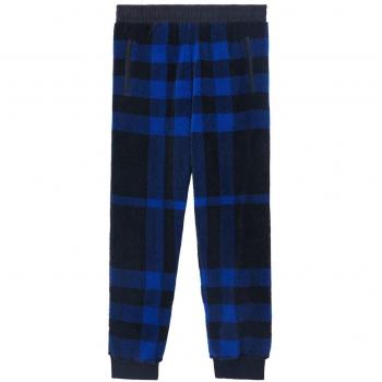 Burberry Men's Dimitri Check Fleece Pants in Blue, Size M