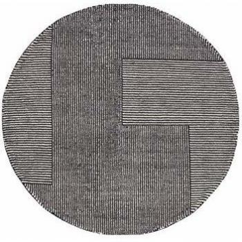 Tom Dixon Teppich: Runde Stripes, Schwarz/Weiß, 200 cm Ø