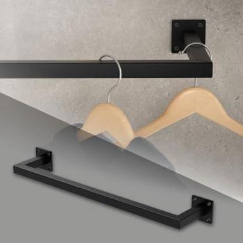 Appendiabiti a parete 12 x 60 cm acciaio nero ML design