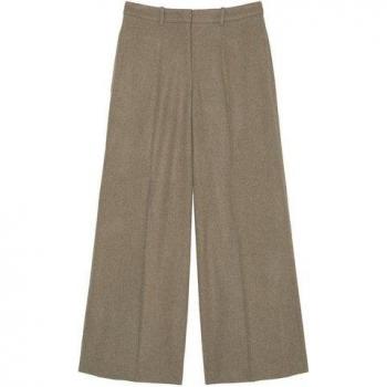 Italienischer Woll-Mix High-Waist Hose in Braun