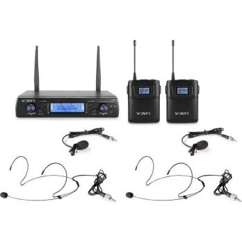 WM62B de Vonyx, un Micrófono Inalámbrico UHF de 16 Canales con 2 Petacas