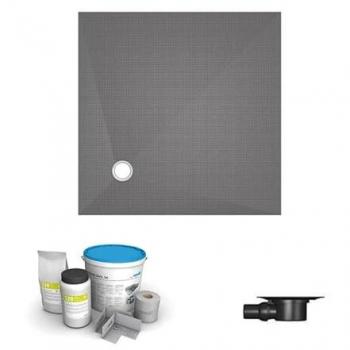 Mosaico Ducha 90x90 Wedi Fundo Primo con Disparo Horizontal y Paquete Impermeabilizador