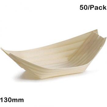 Party Schalen aus Holz für Sushi und Snacks, 50er Set