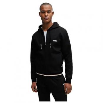 Sudadera BOSS Heritage con cremallera completa negra