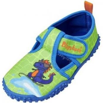 Playshoes Aqua Scarpette da mare Dino blu-verde