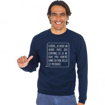 Hanorac da uomo MIELE, BEAU O BĂUTĂ CU PRIETENII XS blu scuro