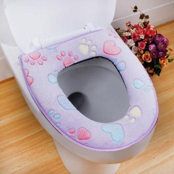 Housse de toilette « Élégance Chauffante » – coussin doux, lavable, décor maison