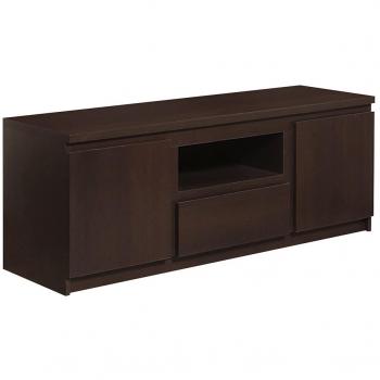 Pello 2‑Door TV Storage Cabinet, Dark Stained Pine – Compact Design
