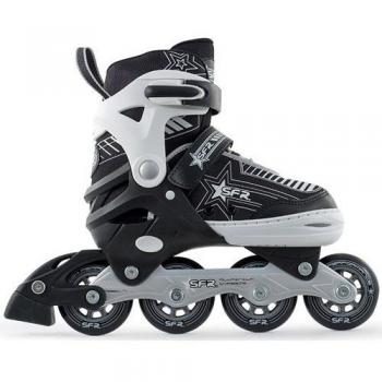 SFR Pulsar Kids Adjustable Skates, RS480, Grey / (Silver), 3-6 UK (35.5-39.5 EU)