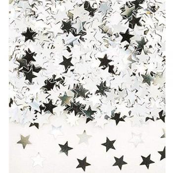 Décoration confettis étoiles argent