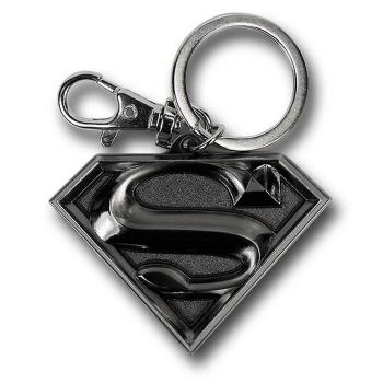 Porte-clés Superman en pewter gris avec emblème argenté
