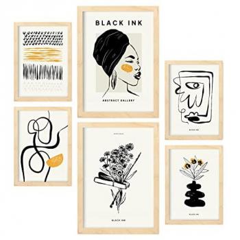 Conjunto Abstracto de Tinta Negra