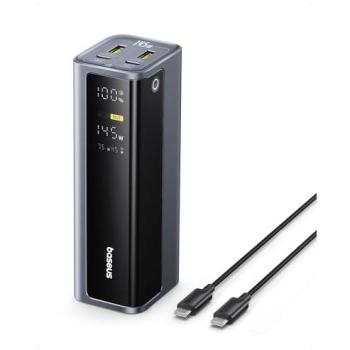Baseus 145W Dual Port PowerBank 20,800mAh, USB‑A & USB‑C PD 100W Fast Charging, Digital Indicator, Portable for Phone and Laptop