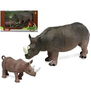 Rinocerontes en Acción: Set de 2 Animales Salvajes