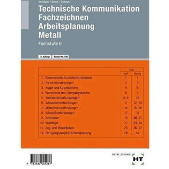 Hans Christgau Technische Kommunikation, Fachzeichnen, Arbeitsplanung Metall, Fachstufe