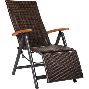 Tectake Chaise de Terrasse Dossier Haute et Pieds Suspendus