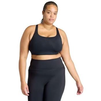 Black Optimum 3-Stripes Sports Bra for Women
