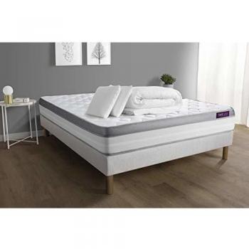Matelas + sommier 140x200 Memo Zen Mousse à mémoire de Forme 5 Zones de Confort