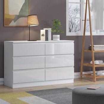 Minimalist Fairfield Chest with 6 Drawers – White Matte