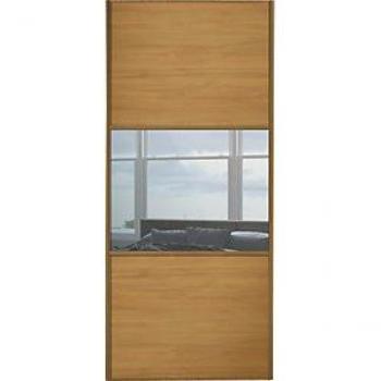 Oak & Mirror Sliding Wardrobe Door