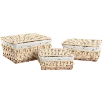 Viminio Cesto Spazzatura Home ESPRIT 42x33x20 cm (x3)