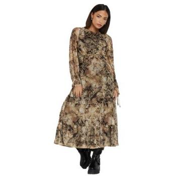 Petite Snake Mesh Dress in Light Beige – Size 8 (PixieGirl)